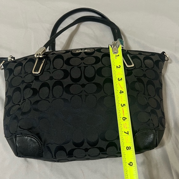 Coach mini shoulder bag purse Black Signature - Picture 14 of 16